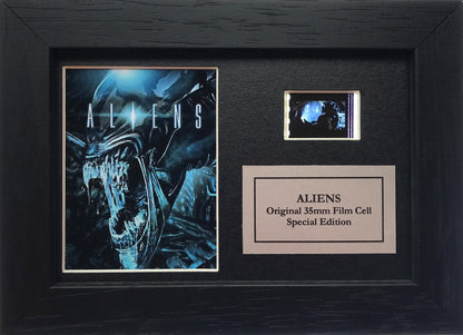 Hand crafted display featuring original Mini 35mm film cells for an ALIENS fan