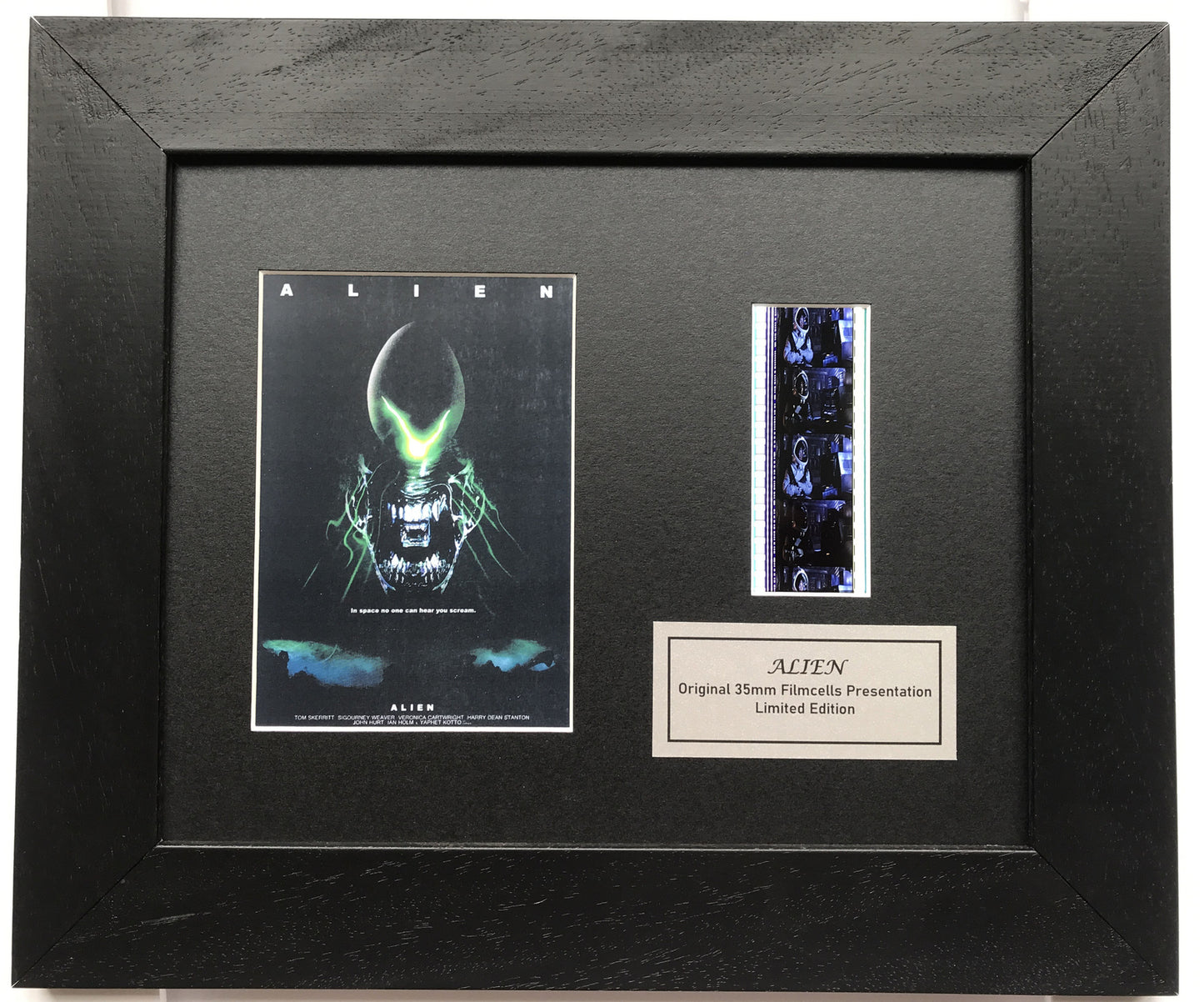 Hand crafted display featuring original 35mm film cells for ALIEN 1979 fans v2