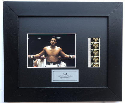 Hand crafted display featuring original film cells for ALI (WILL SMITH) fans
