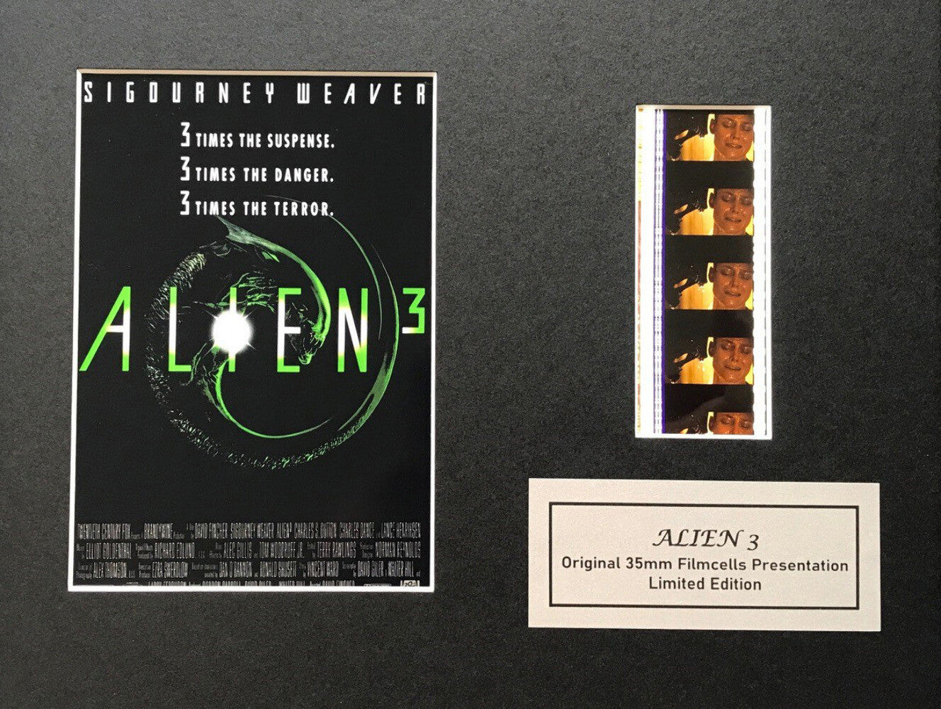 Hand crafted display featuring original 35mm film cells for ALIEN 3 fans v1