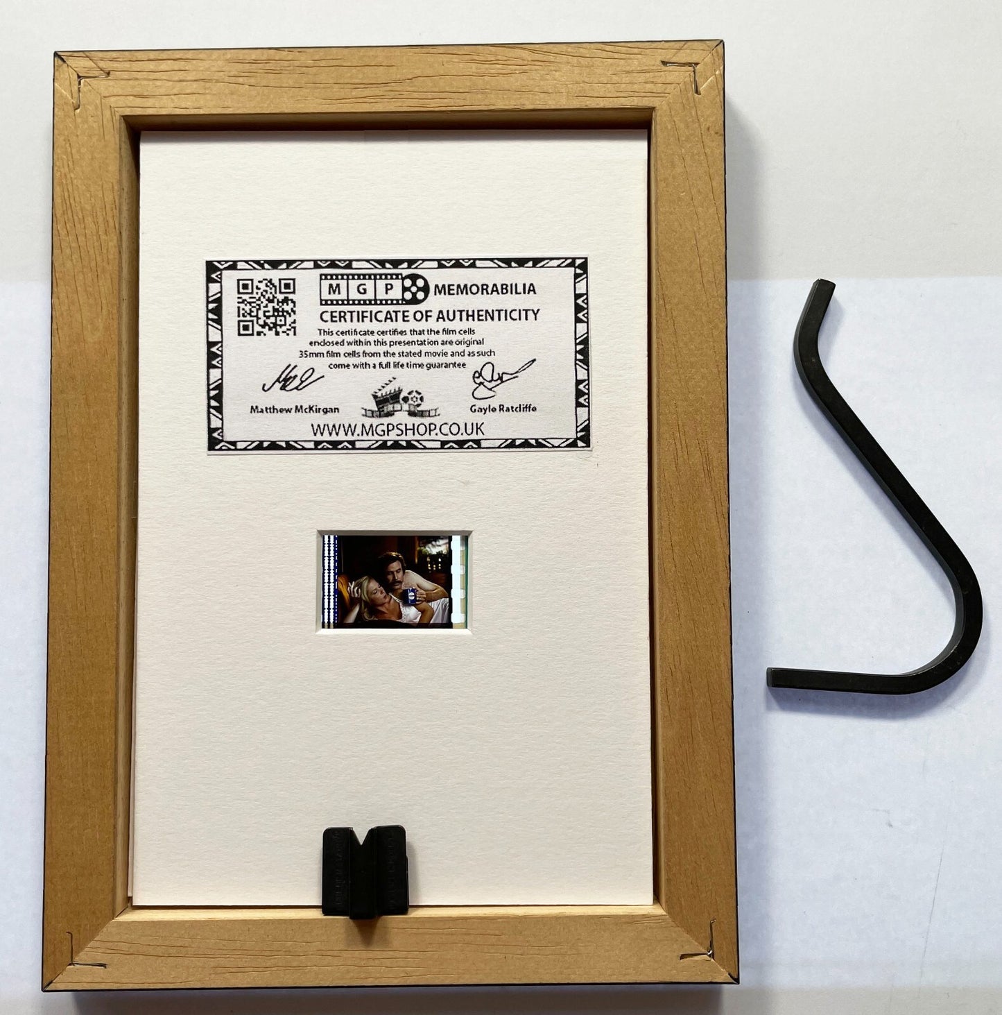 Hand crafted display featuring original 35mm mini filmcell for an ANCHORMAN fan