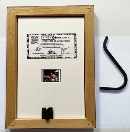 Hand crafted display featuring original 35mm mini filmcell for an ANCHORMAN fan
