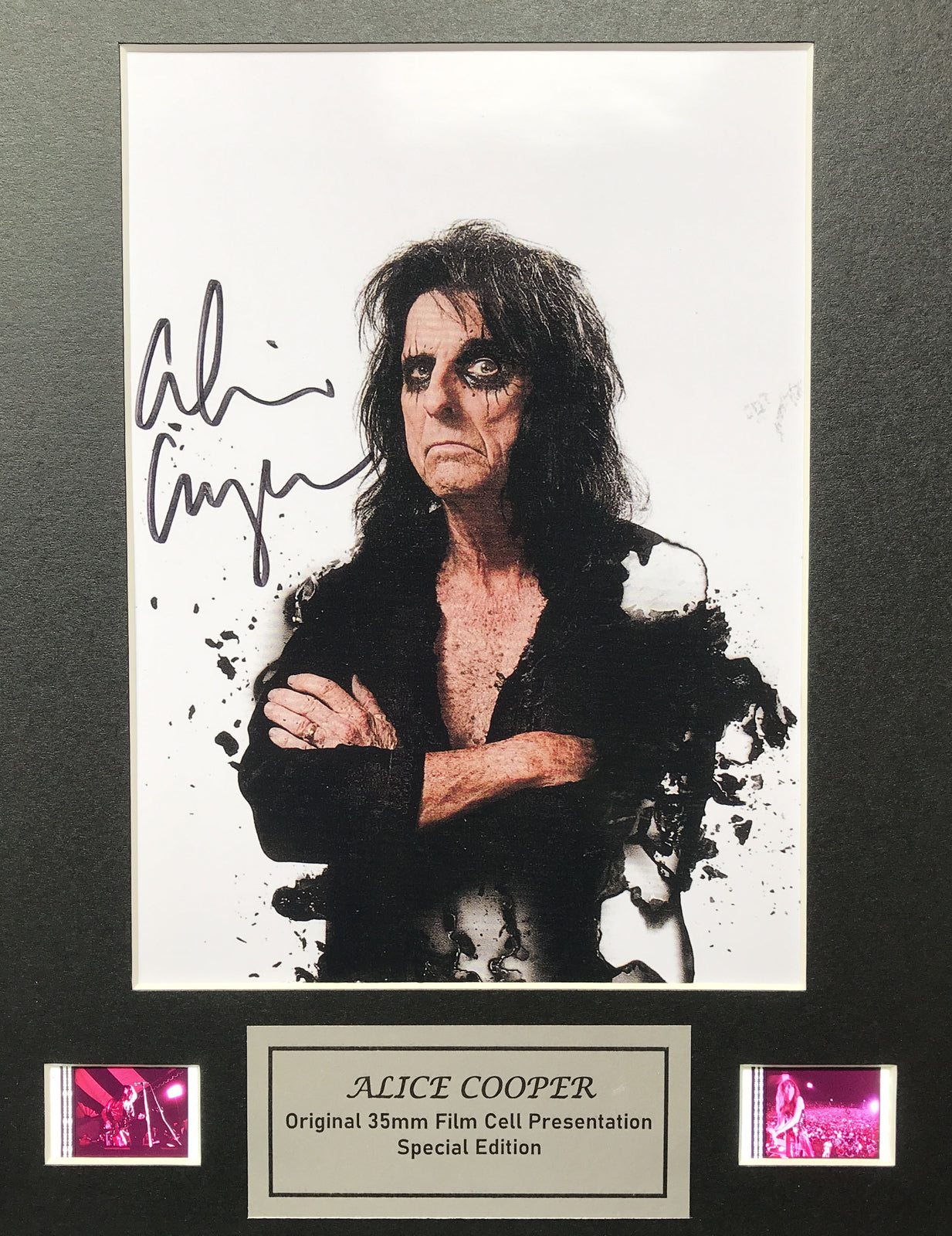 ALICE COOPER Original 35mm film Cell Memorabilia + Signed Repro + COA