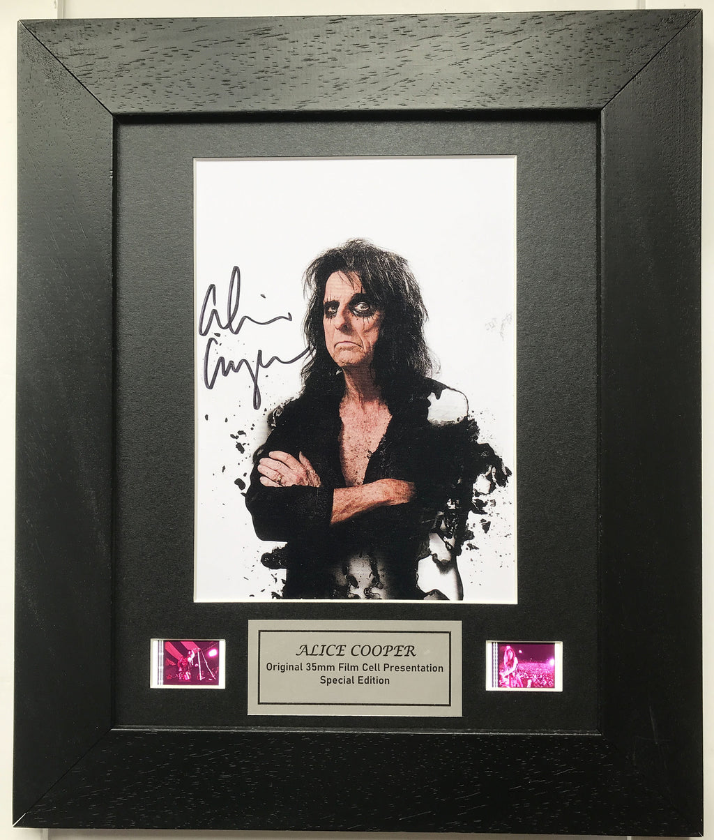 ALICE COOPER Original 35mm film Cell Memorabilia + Signed Repro + COA