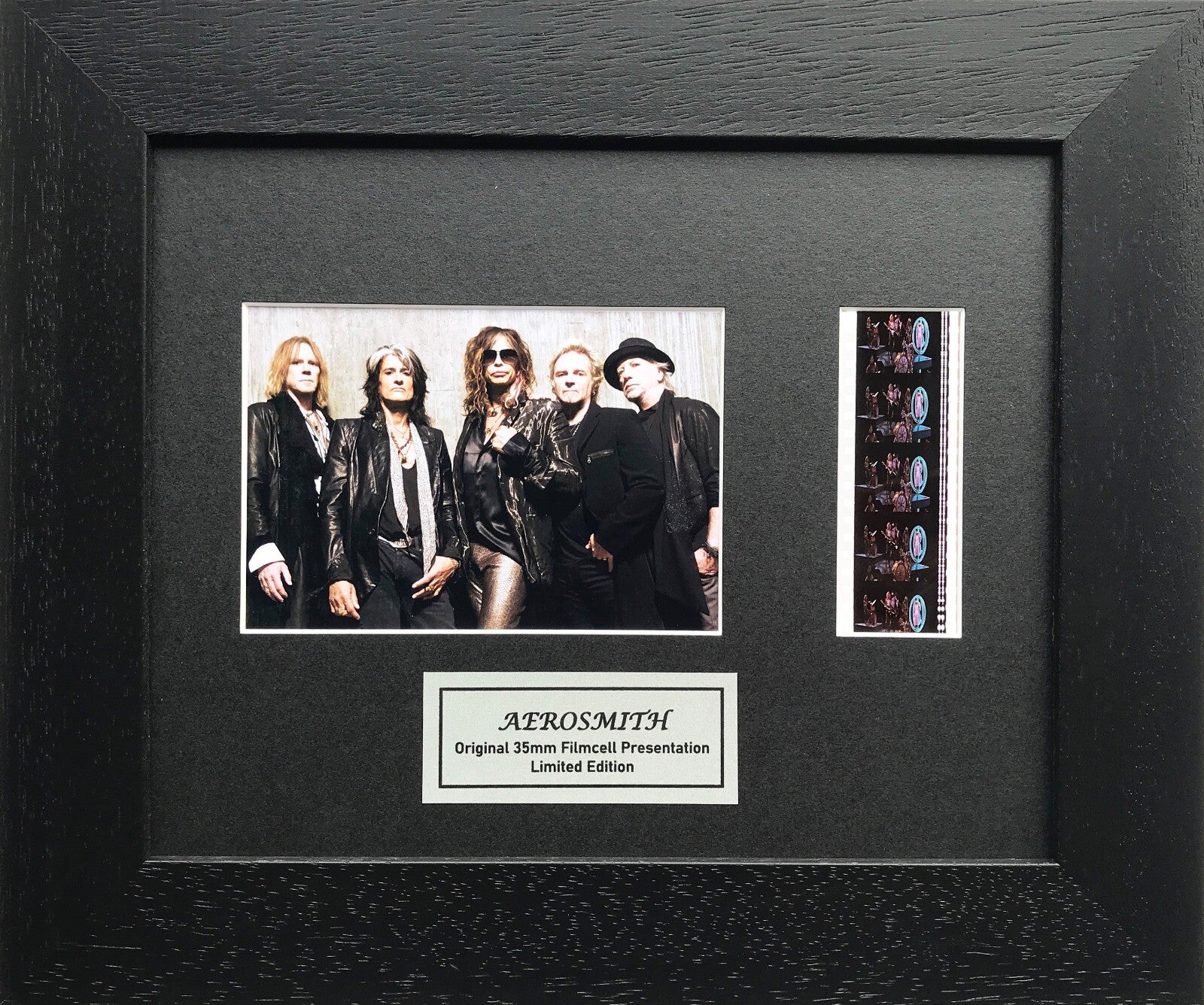 Hand crafted display featuring original 35mm film cells for AEROSMITH fans v1