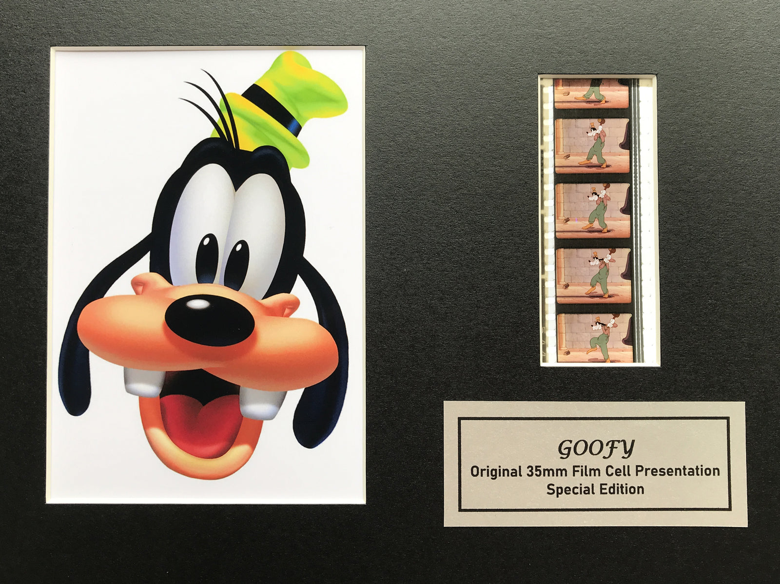 A GOOFY MOVIE Handcrafted Presentation with Original 35mm film Cell Memorabilia