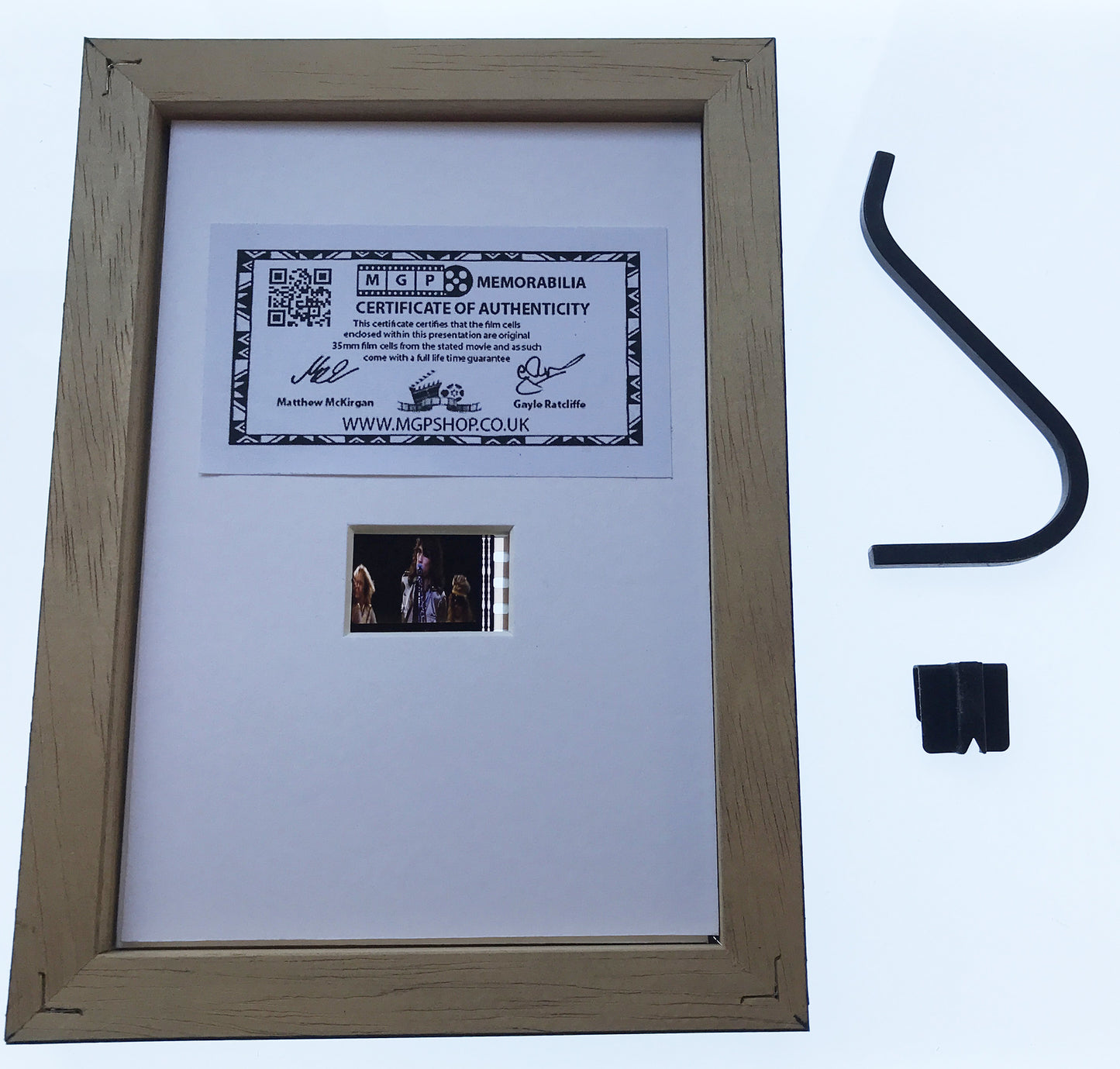 Hand crafted display featuring original Mini 35mm film cells for AEROSMITH fans