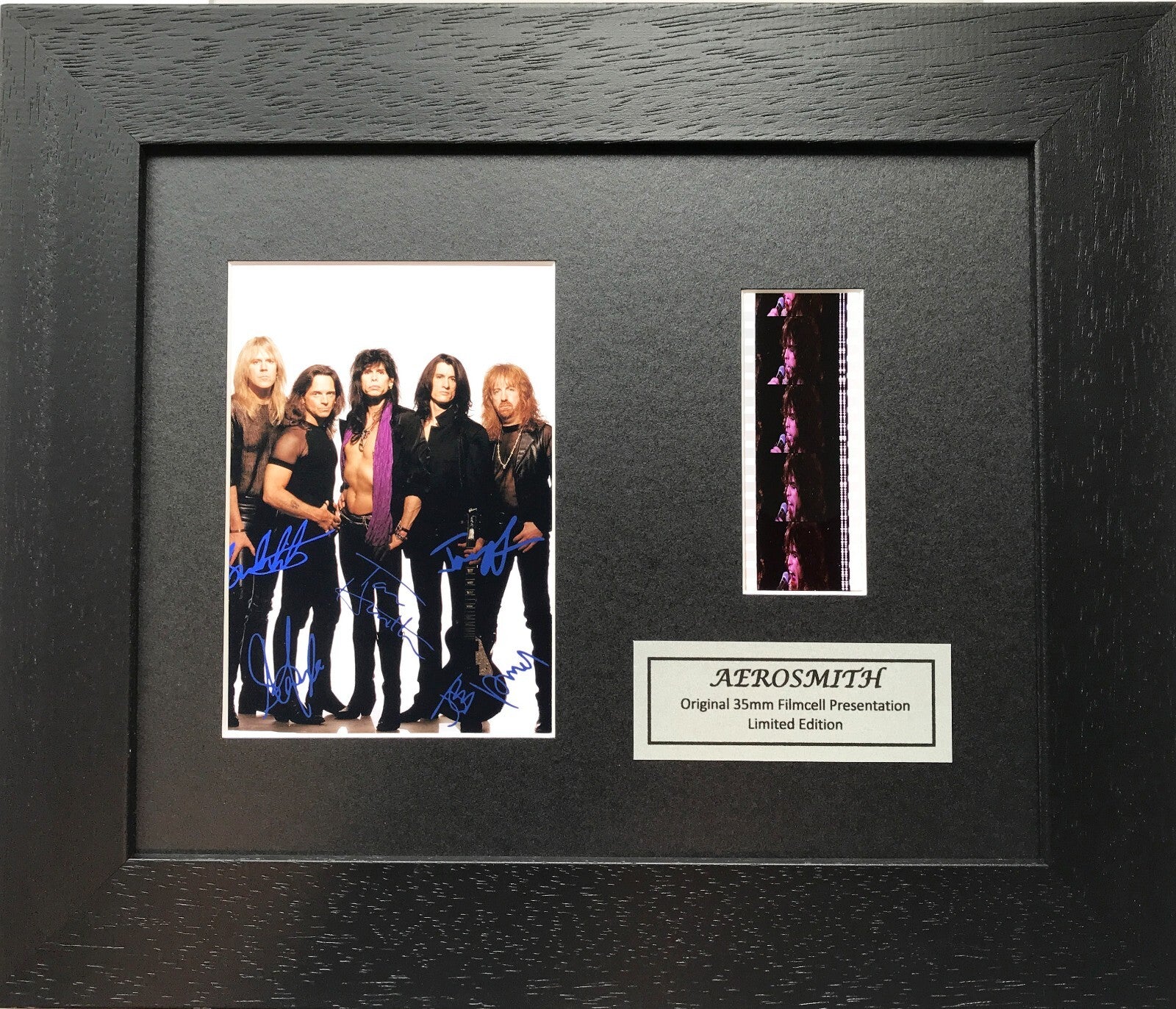 Hand crafted display featuring original 35mm film cells for AEROSMITH fans vSR