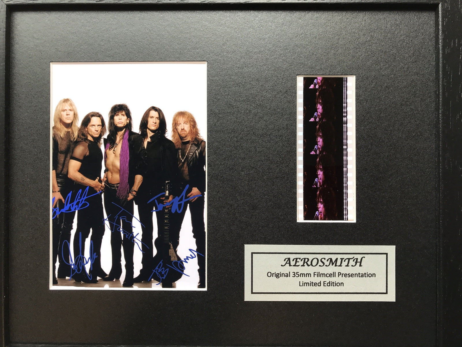 Hand crafted display featuring original 35mm film cells for AEROSMITH fans vSR