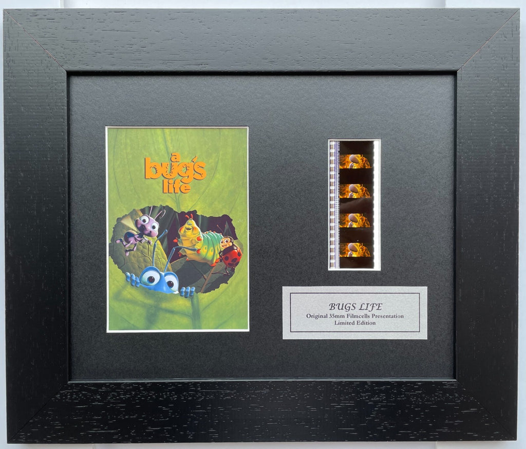 Hand crafted display featuring original 35mm film cells for A BUGS LIFE 1998 fan