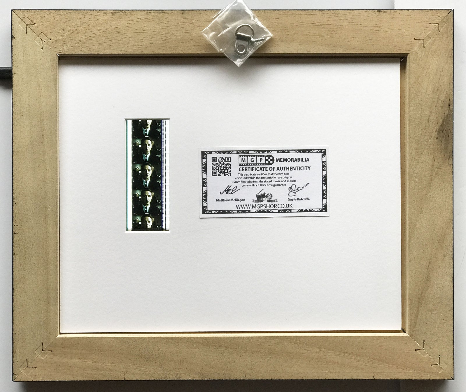 Hand crafted display featuring original 35mm film cells for A BEAUTIFUL MIND fan