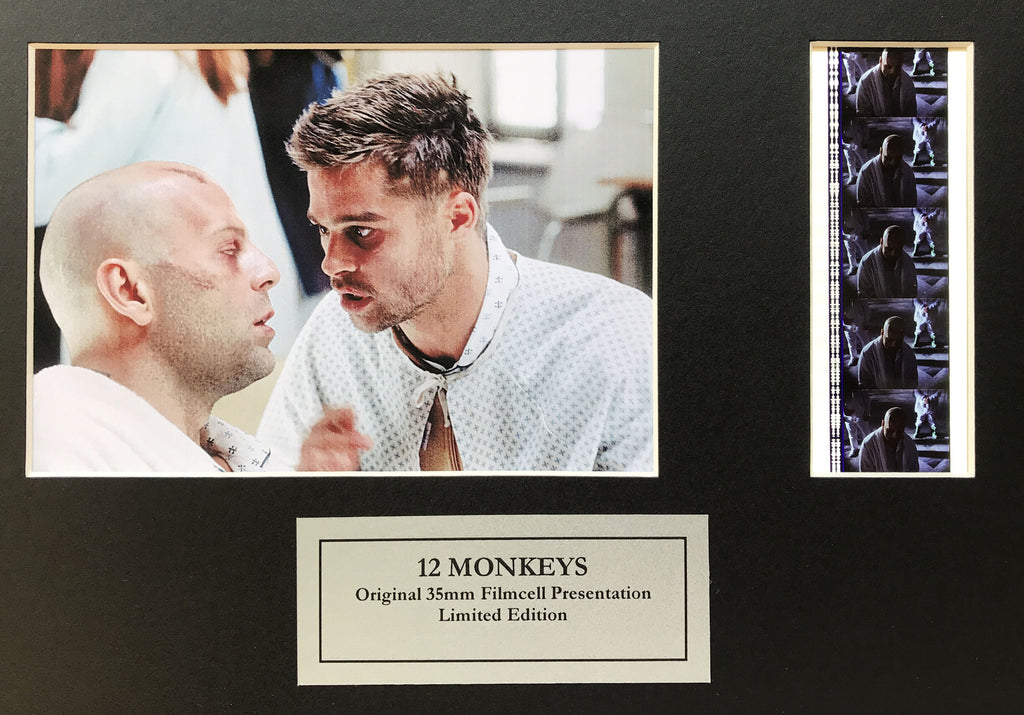 Hand crafted display featuring original 35mm film cells for 12 MONKEYS 1996 fans