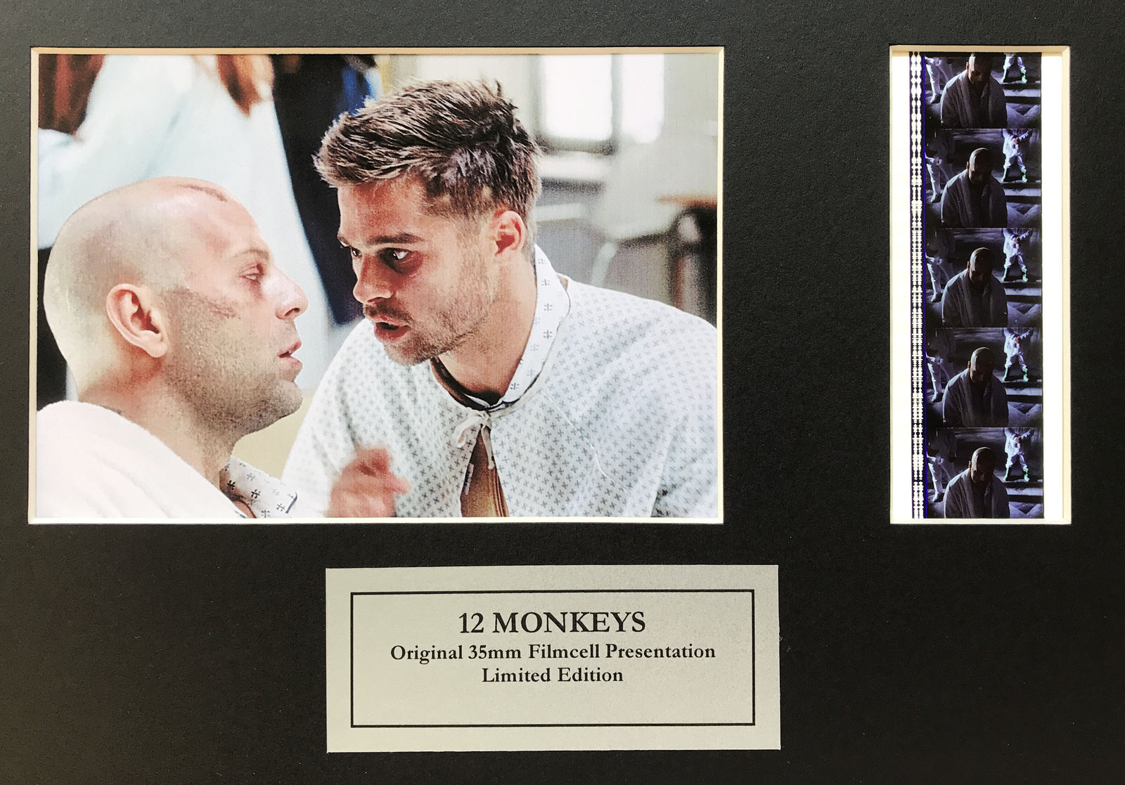 Hand crafted display featuring original 35mm film cells for 12 MONKEYS 1996 fans
