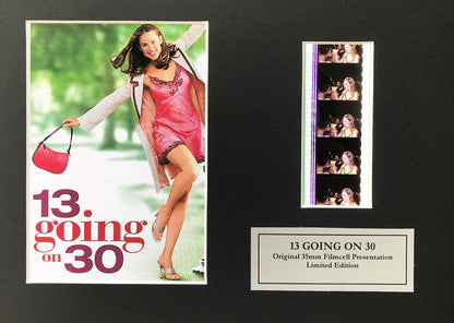 Handmade display featuring original 35mm film cells for 13 GOING ON 30 fans