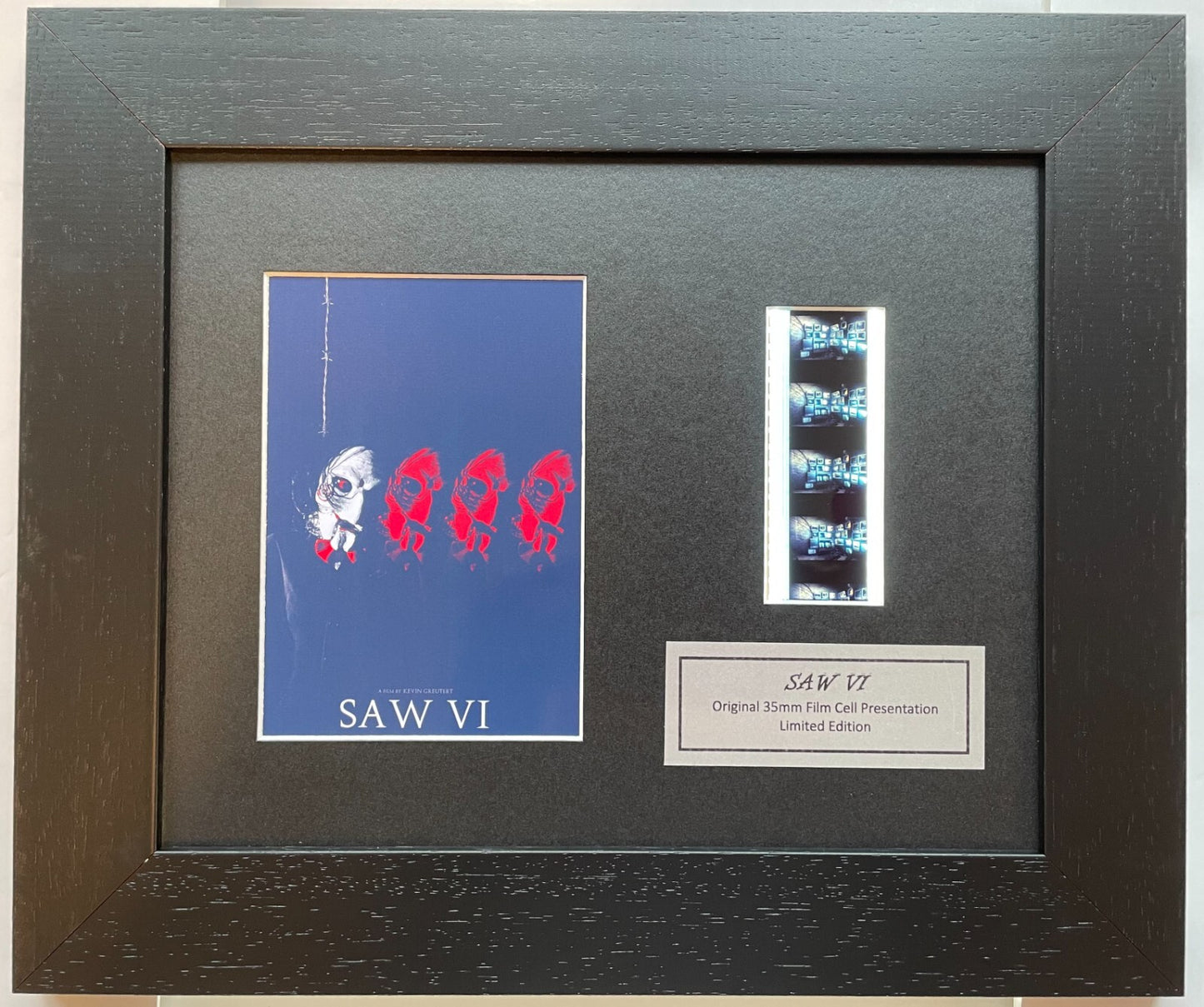 Hand crafted display featuring original 35mm film cells for SAW VI fans v2