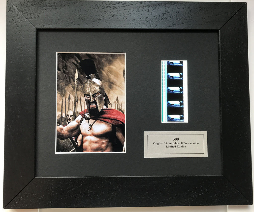 Hand crafted display featuring original 35mm film cells for 300 of 2006 fans