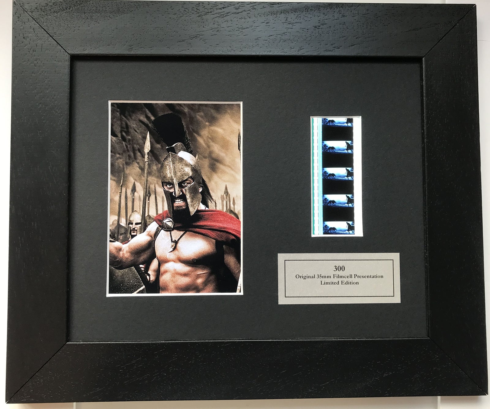 Hand crafted display featuring original 35mm film cells for 300 of 2006 fans