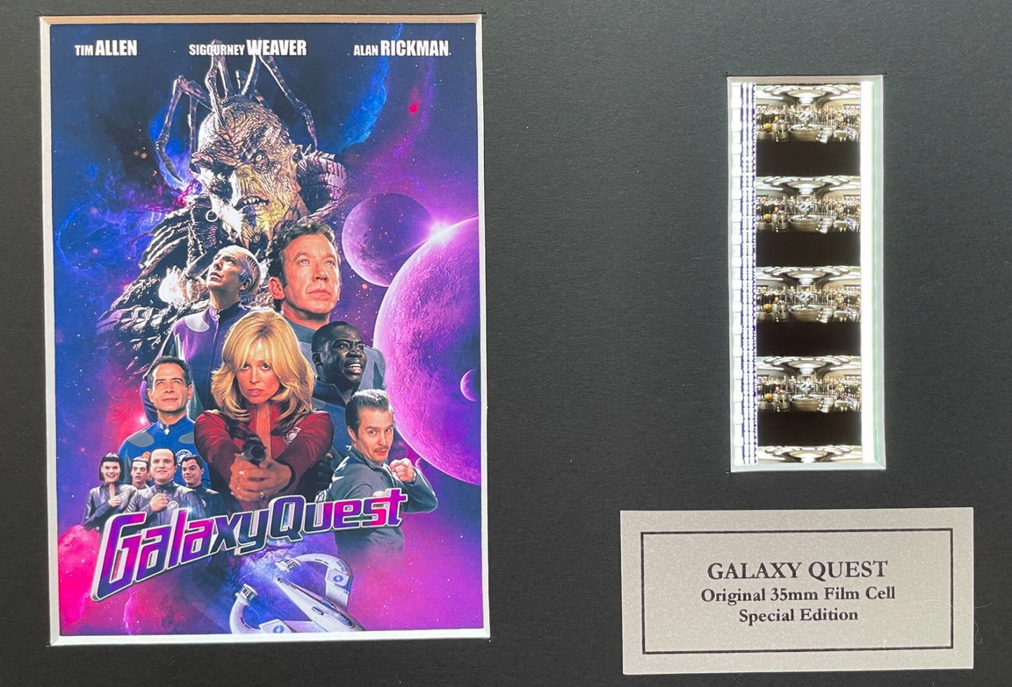 Handmade gift featuring original 35mm film cells for a GALAXY QUEST 1999 fan v1