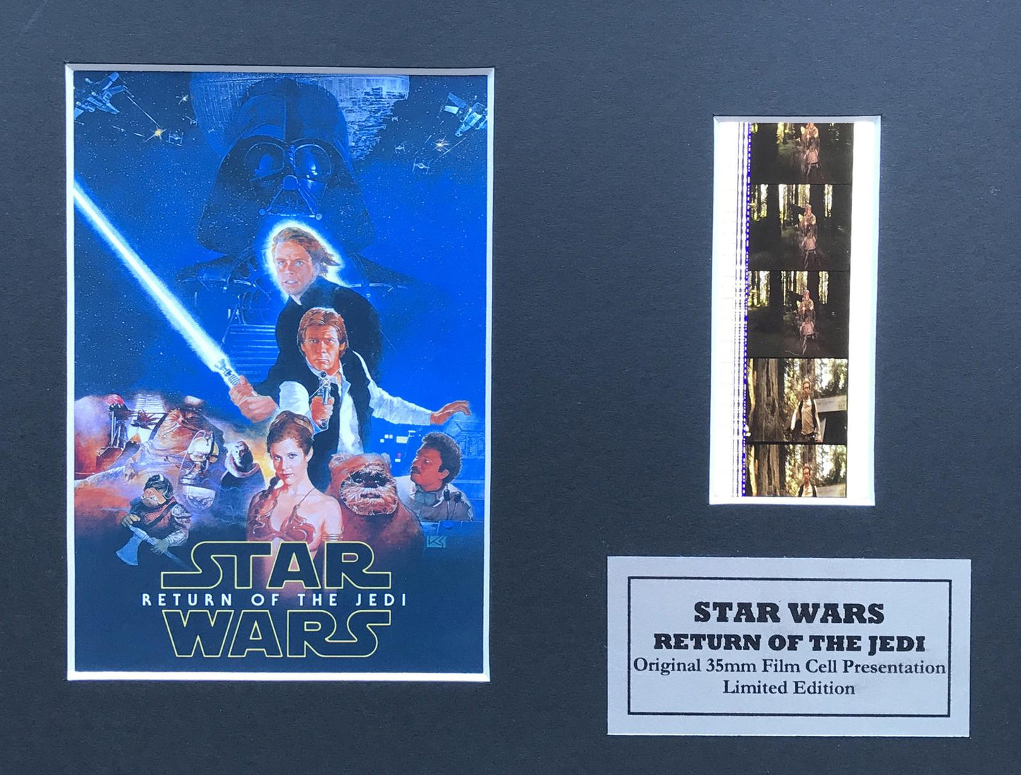 Handmade display inc original 35mm film cells for a STAR WARS Ep V1 fan + COA