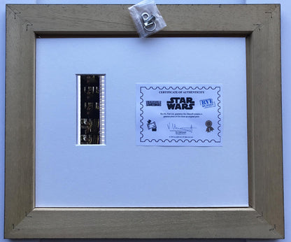 Handmade display inc original 35mm film cells for a STAR WARS Ep V1 fan + COA
