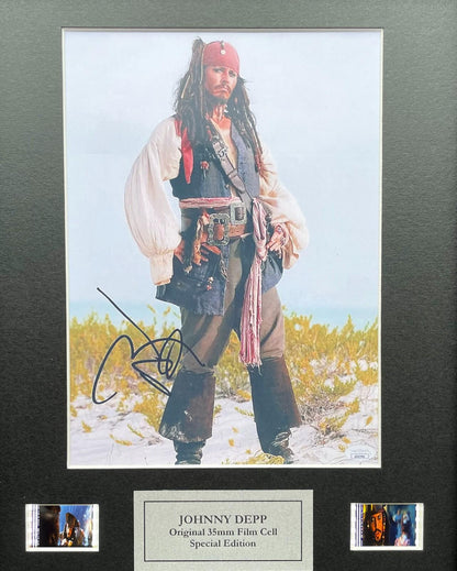 Hand Crafted gift for JOHNNY DEPP fans + Pirates Of The Caribbean film cells