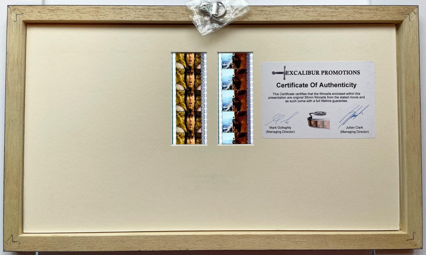 Hand crafted display featuring original 35mm film cells for a Tom Cruise fan