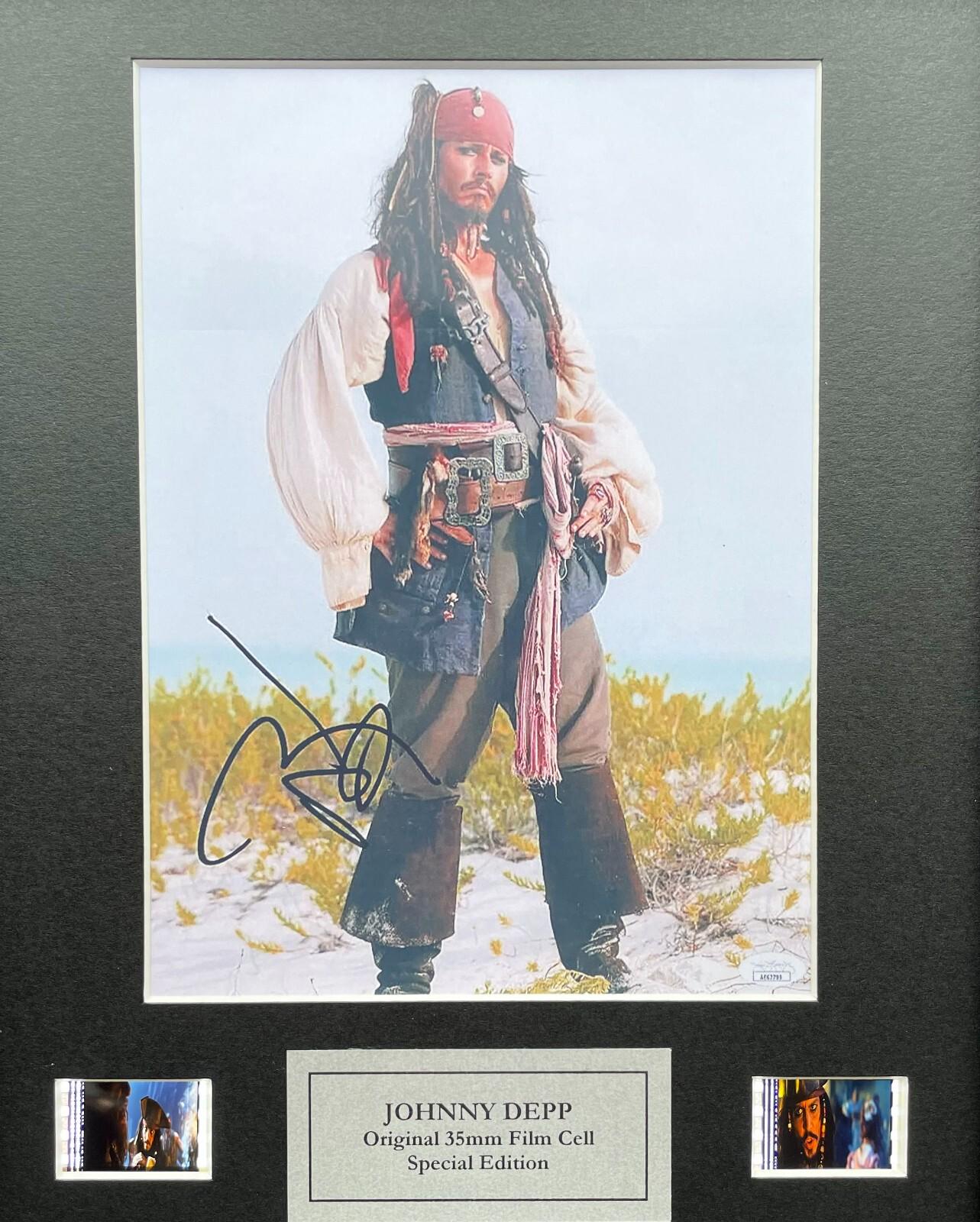 Hand Crafted gift for JOHNNY DEPP fans + Pirates Of The Caribbean film cells