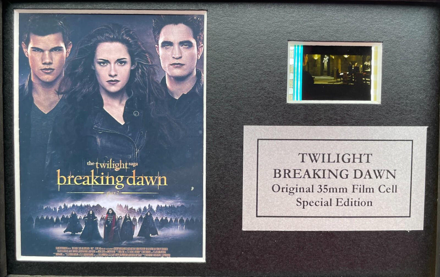 Handmade display featuring original Mini 35mm film cells THE TWILIGHT SAGA fans