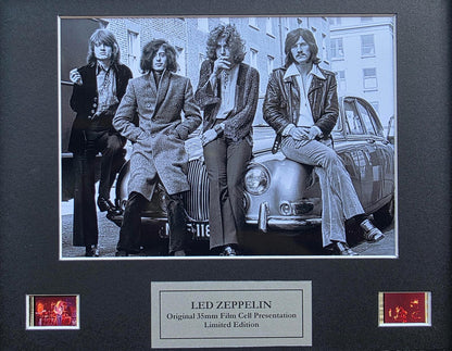 Hand crafted display featuring original 35mm film cells for LED ZEPPELIN fans