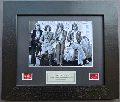 Hand crafted display featuring original 35mm film cells for LED ZEPPELIN fans