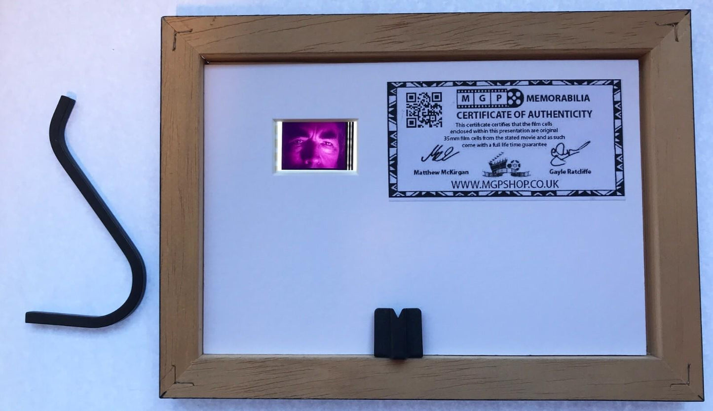 Handmade display featuring original Mini 35mm film cells for THE OMEN 1976 fans