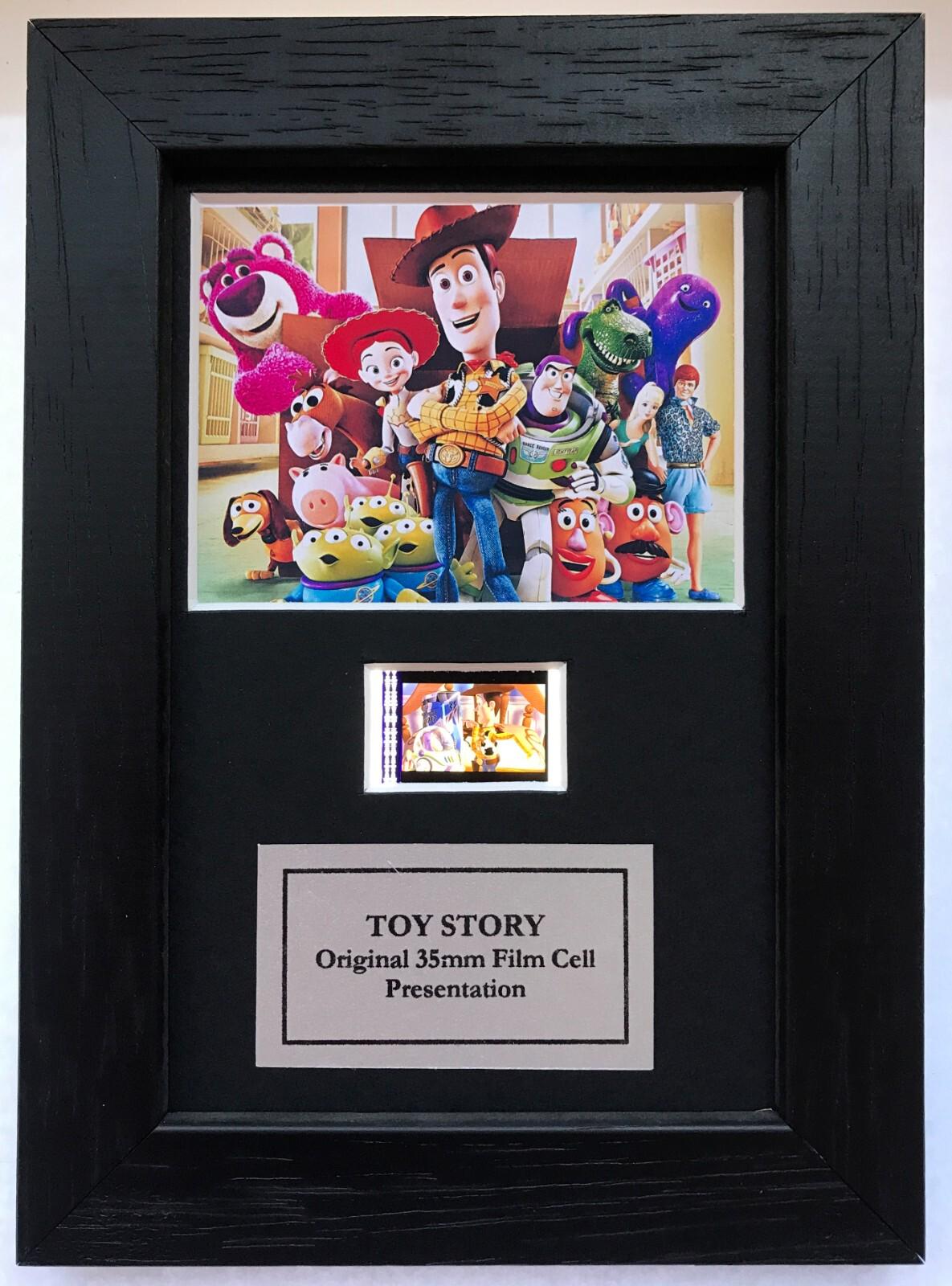 Hand crafted display featuring original Mini 35mm film cells for a TOY STORY fan