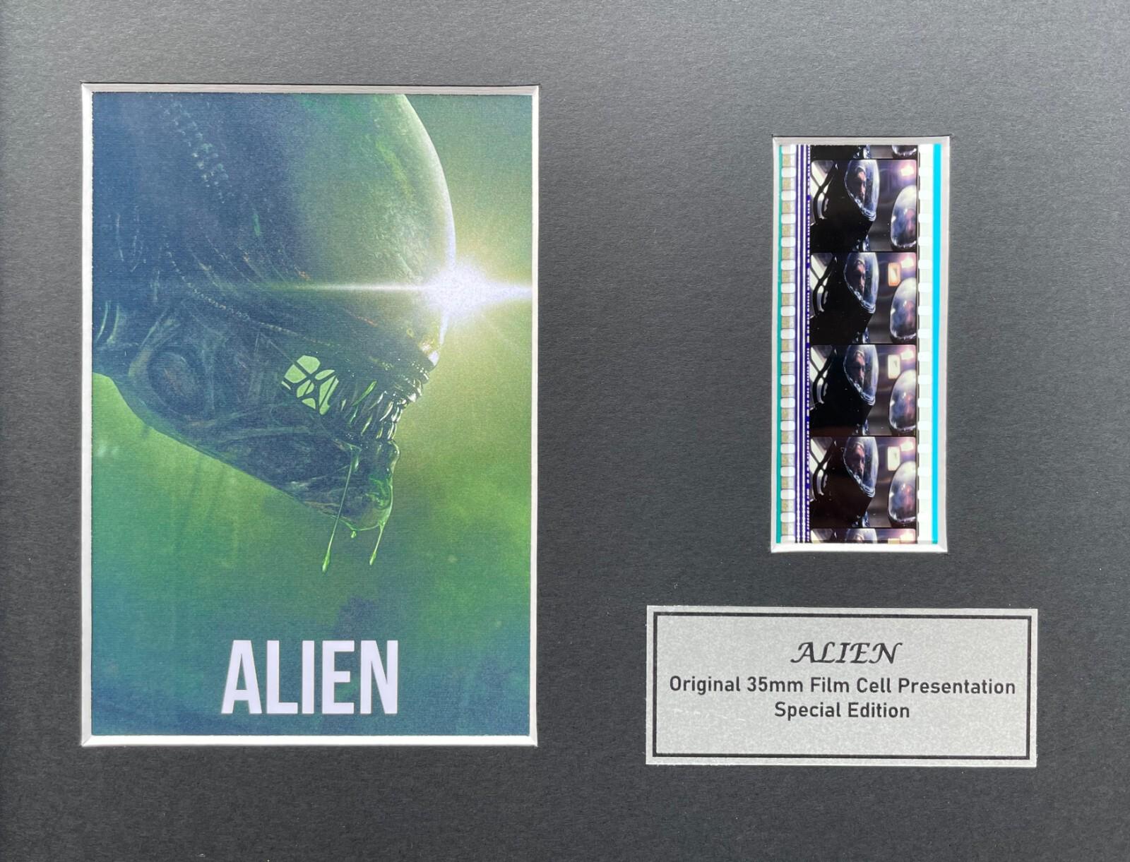 Hand crafted display featuring original 35mm film cells for ALIEN 1979 fans v1