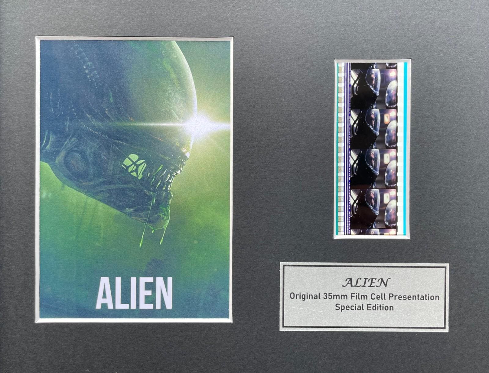 Hand crafted display featuring original 35mm film cells for ALIEN 1979 fans v1