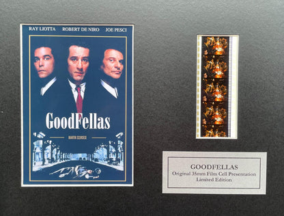 GOODFELLAS Original 35mm Film Cells set within Quality Wood Frame + COA