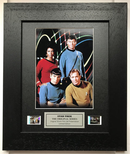 Handmade display featuring original filmcells for Star Trek Original Series fans