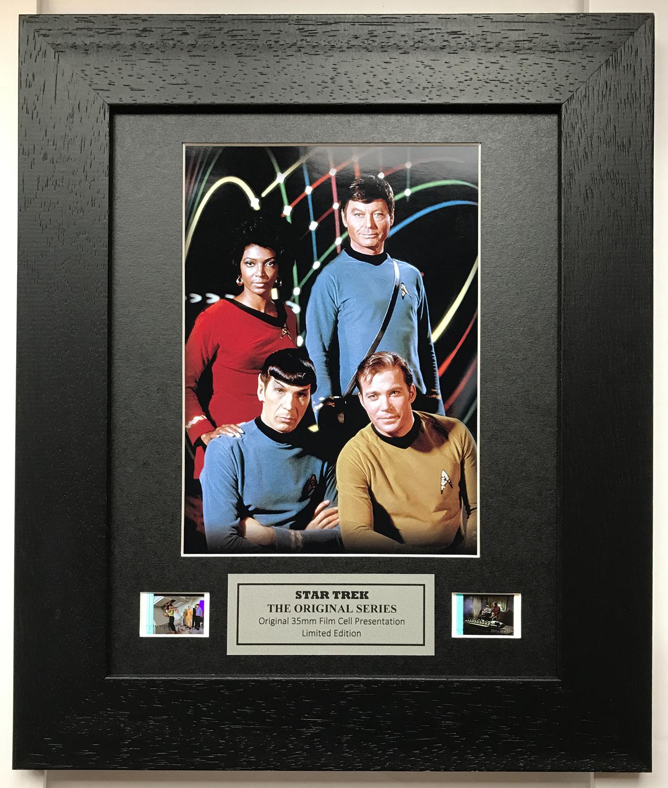 Handmade display featuring original filmcells for Star Trek Original Series fans