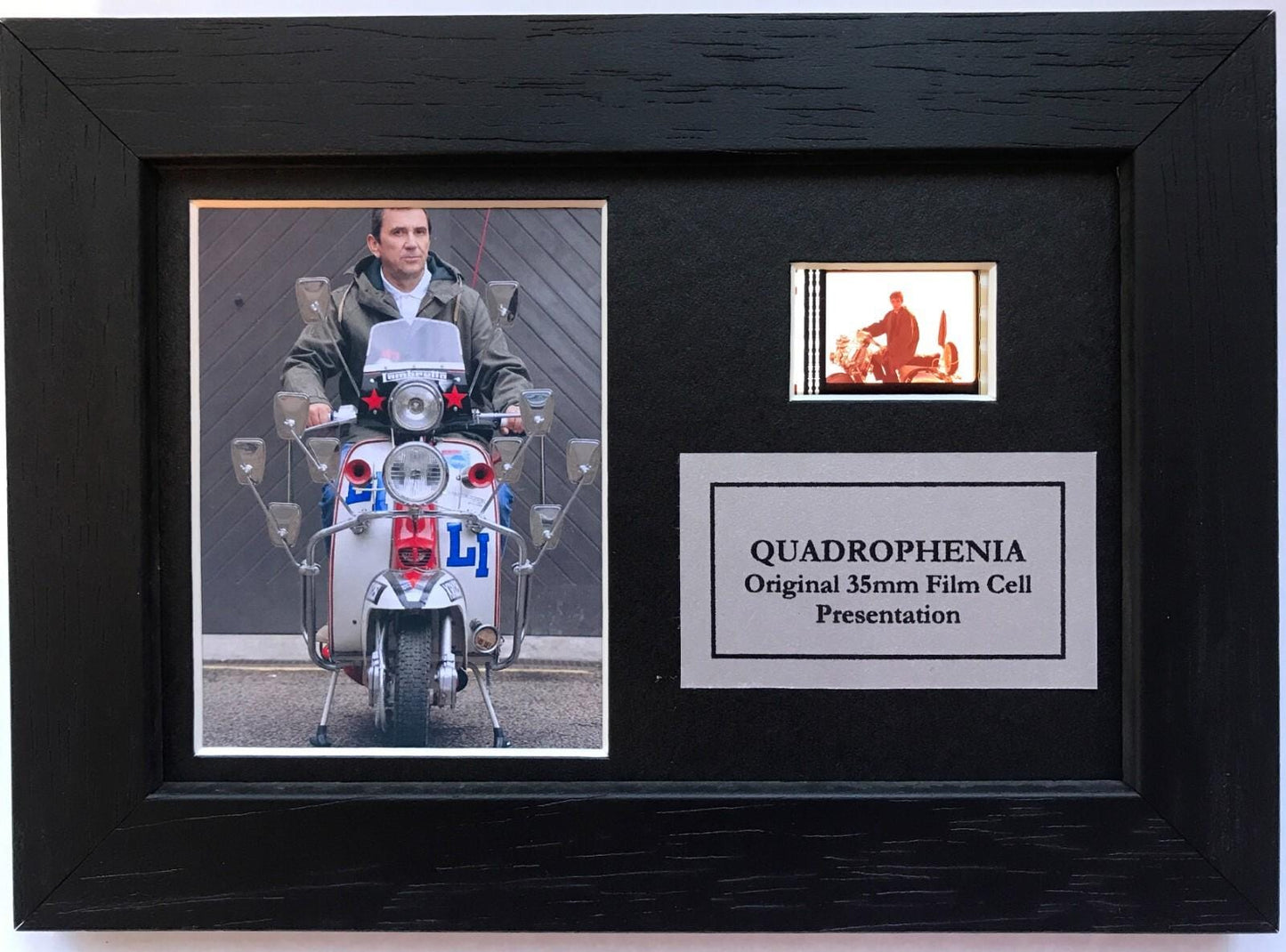 Hand crafted display featuring original Mini 35mm filmcell for QUADROPHENIA fans