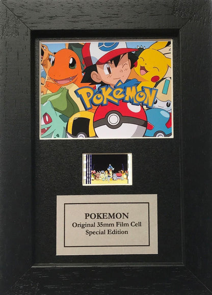 Hand crafted display featuring original Mini 35mm film cells for POKEMON fans