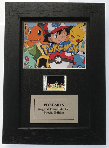 Hand crafted display featuring original Mini 35mm film cells for POKEMON fans