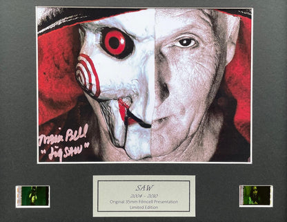 SAW Tobin Bell Signed Repro Original 35mm Film Cells set in Quality Wood Frame