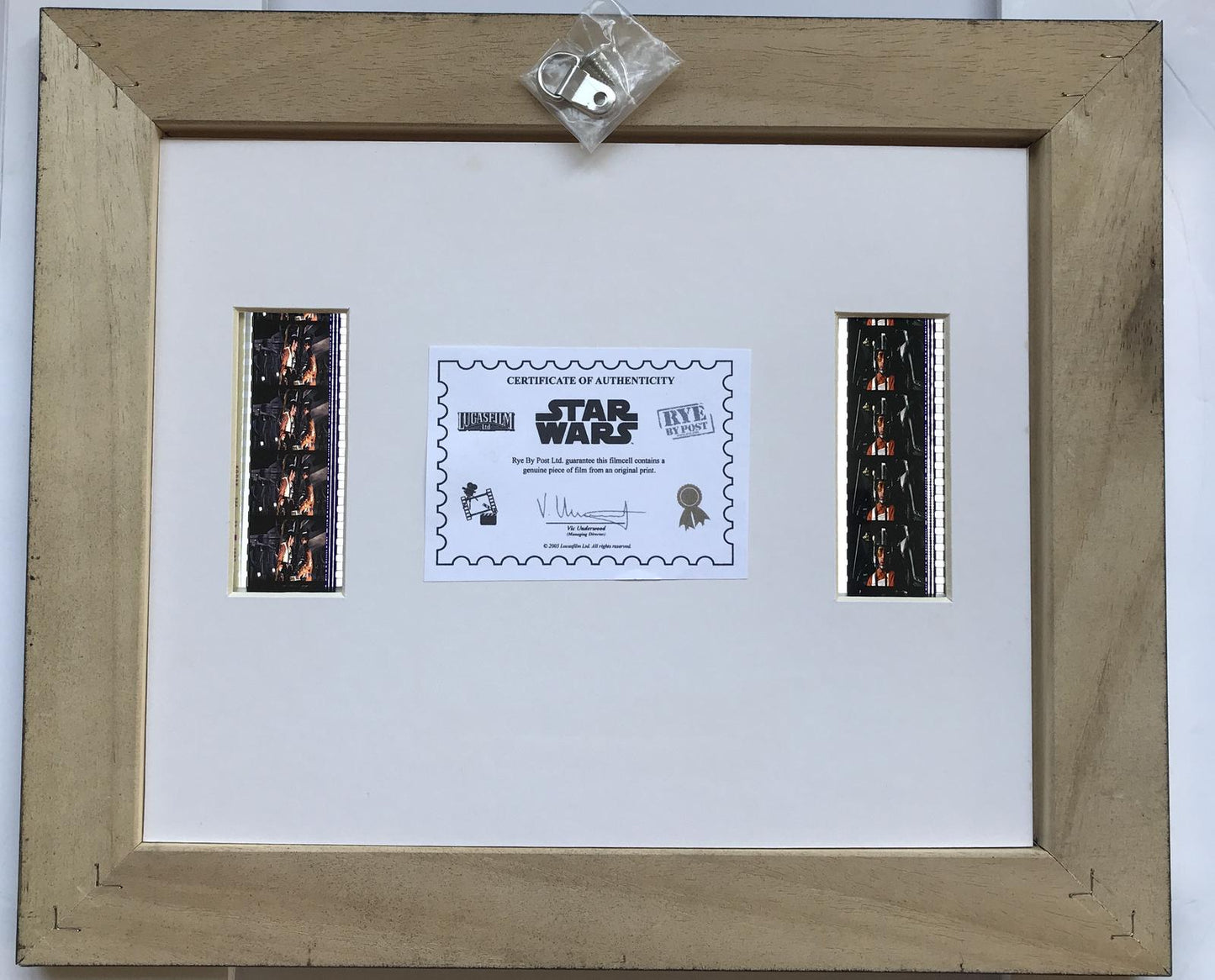 Handmade display featuring original filmcells for a Star Wars A NEW HOPE fan vD1