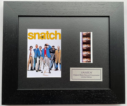 Hand crafted display featuring original 35mm film cells for SNATCH 2001 fans
