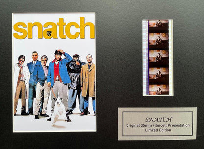 Hand crafted display featuring original 35mm film cells for SNATCH 2001 fans