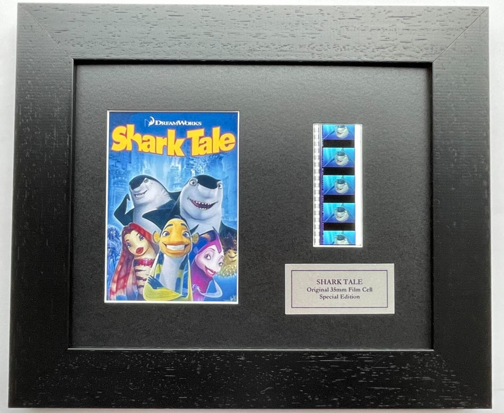 Hand crafted display featuring original 35mm film cells for a SHARK TALE fan