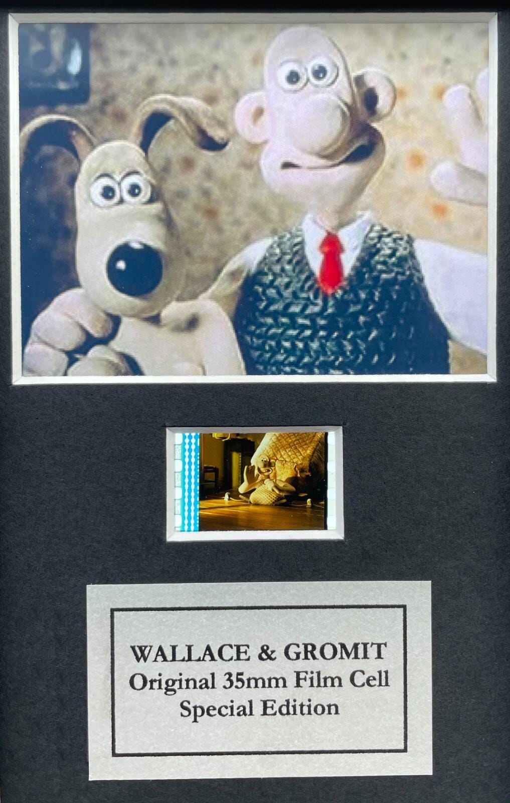 WALLACE & GROMIT Original Mini 35mm Film Cells set in Quality Wood Frame + COA