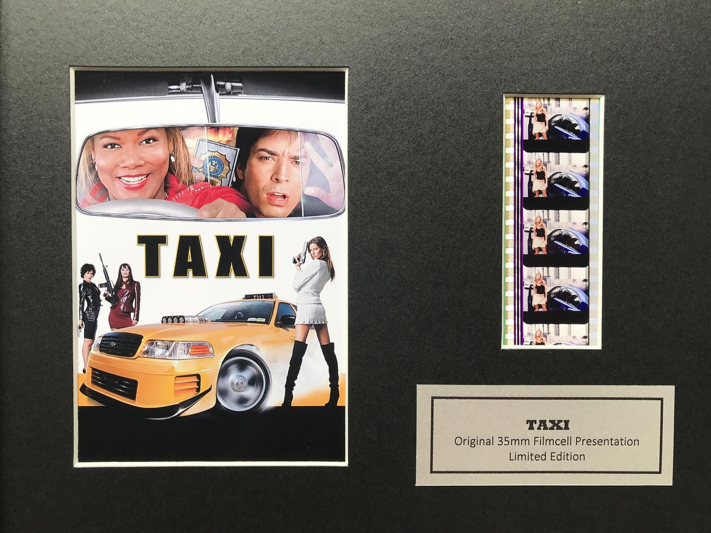 Hand crafted display featuring original 35mm film cells for TAXI 2004 fans + COA