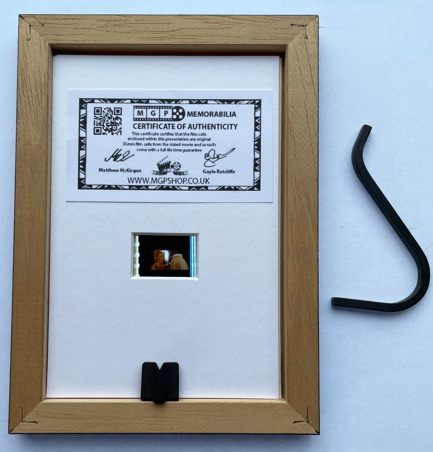 Handmade display featuring original Mini 35mm film cells for a MAMMA MIA fan