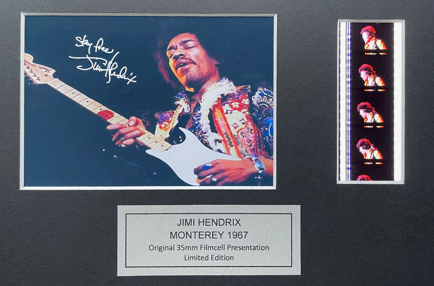 Hand crafted gift featuring original 35mm film cells for a JIMI HENDRIX fan vSR