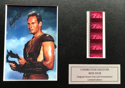 Hand crafted display featuring original 35mm film cells for Ben Hur of 1959 fans